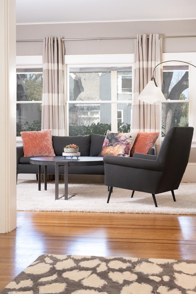 Kelsey Herrick Design Oakland Craftsman 2022 living room